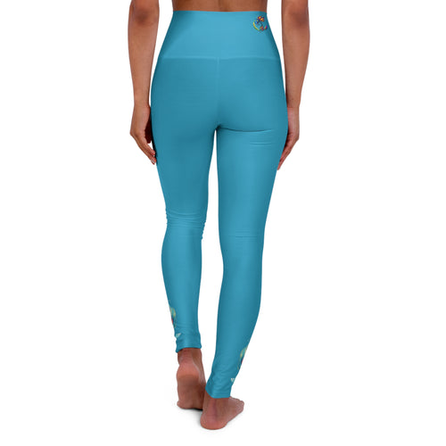 BioSlate | FlowPearl | Turquoise High-Waist Yoga Leggings