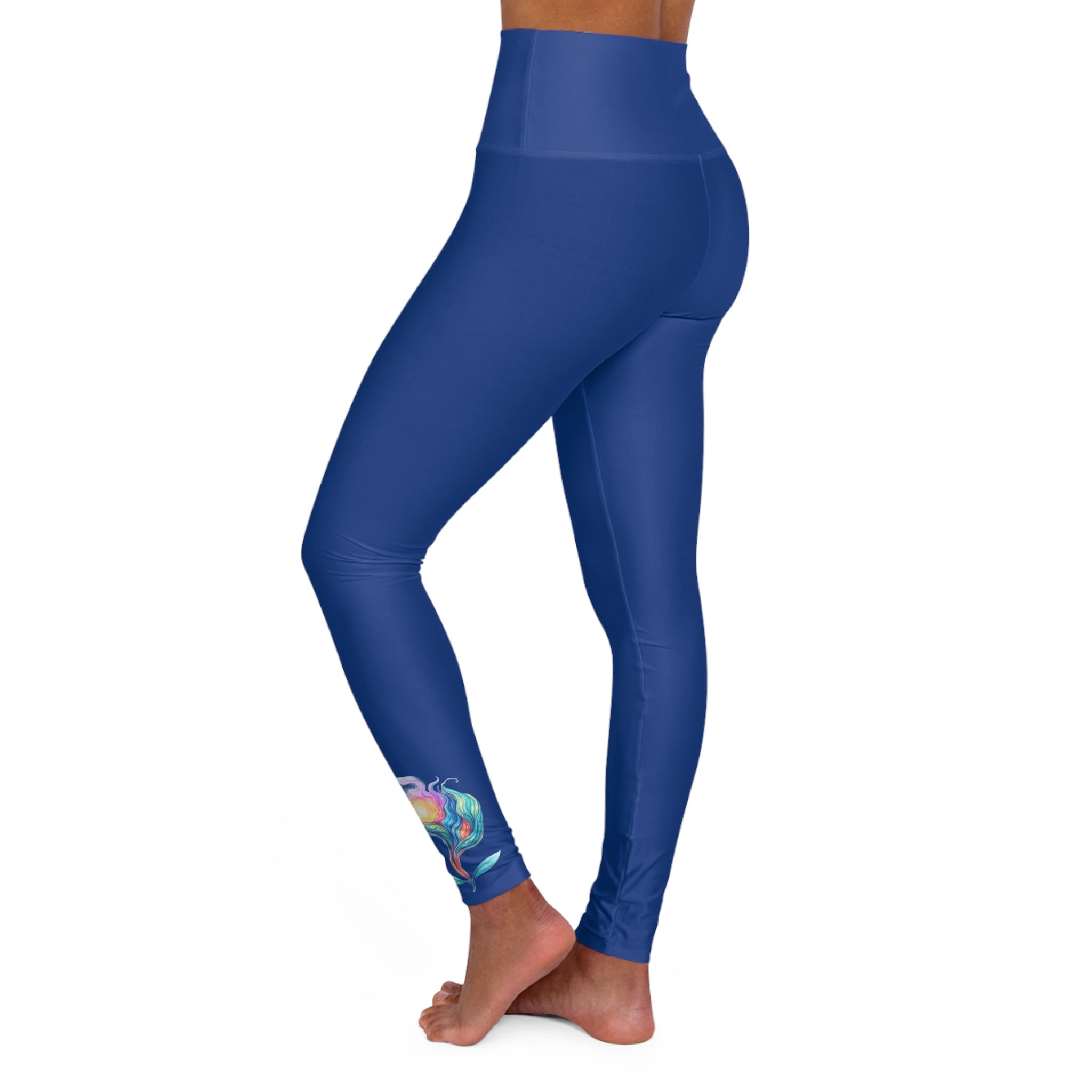 BioSlate | FlowPearl | Dark Blue High-Waist Yoga Leggings
