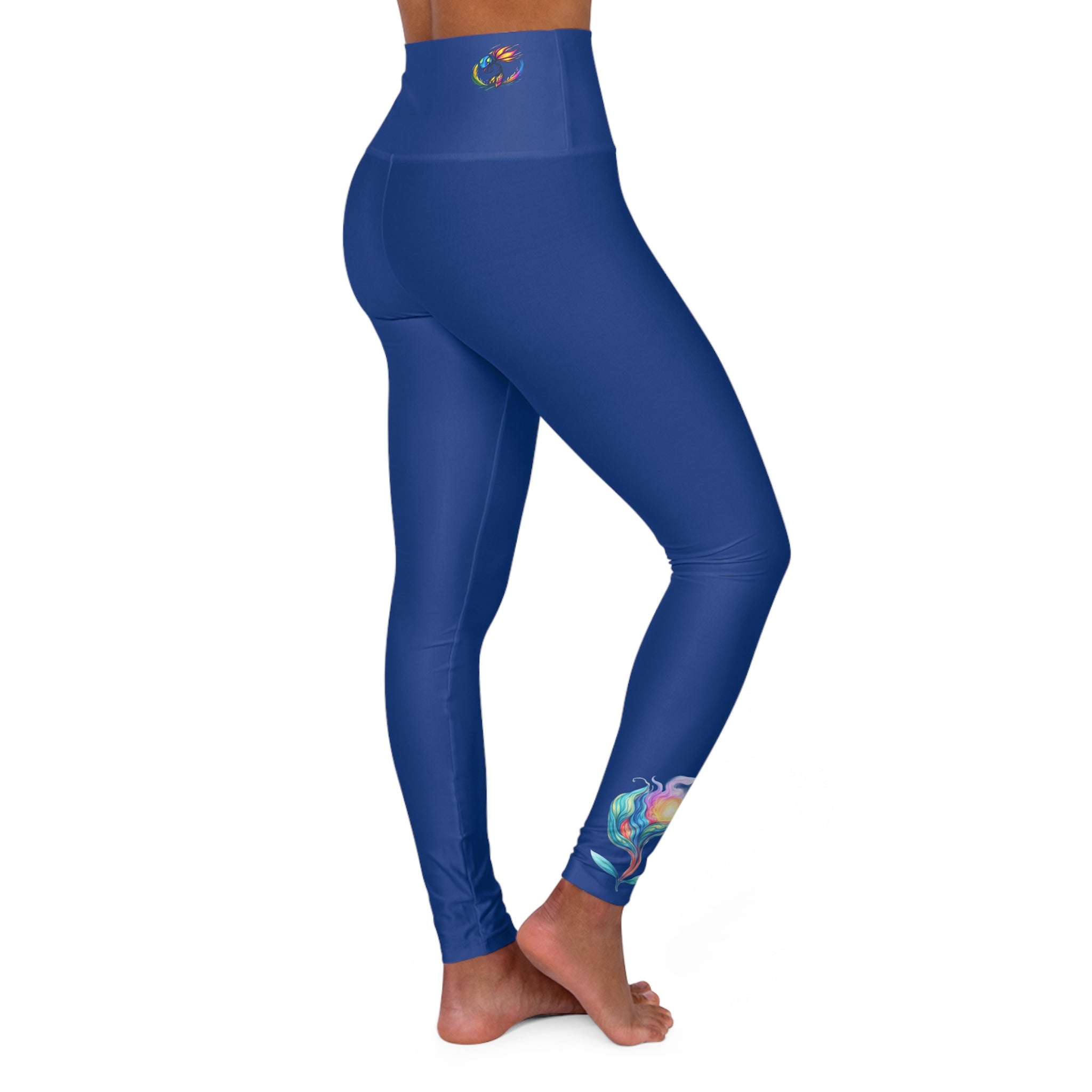 BioSlate | FlowPearl | Dark Blue High-Waist Yoga Leggings