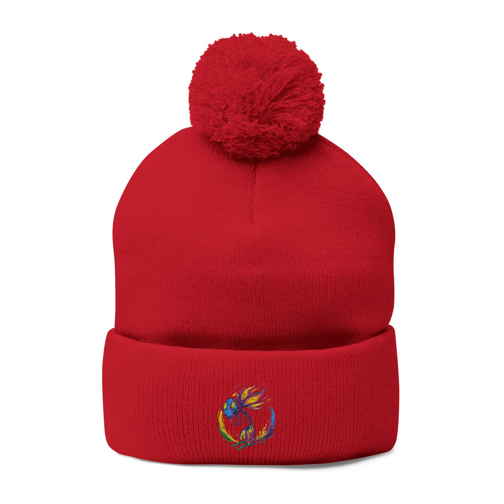BioSlate | SkiBloom Logo | Embroidered Pom-Pom Knit Cap