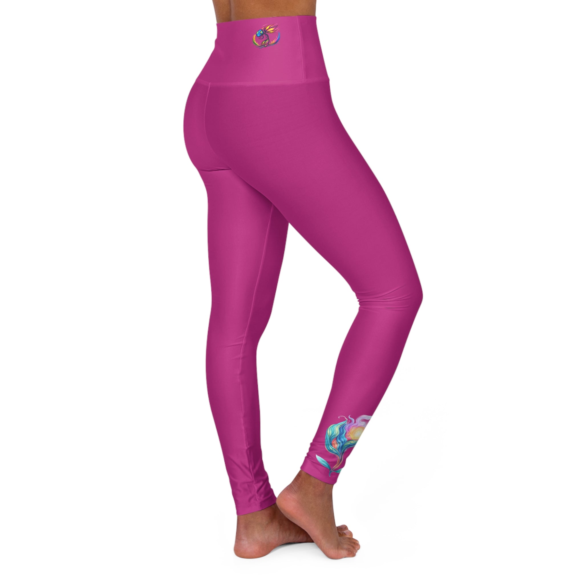 BioSlate | FlowPearl | Pink High-Waist Yoga Leggings