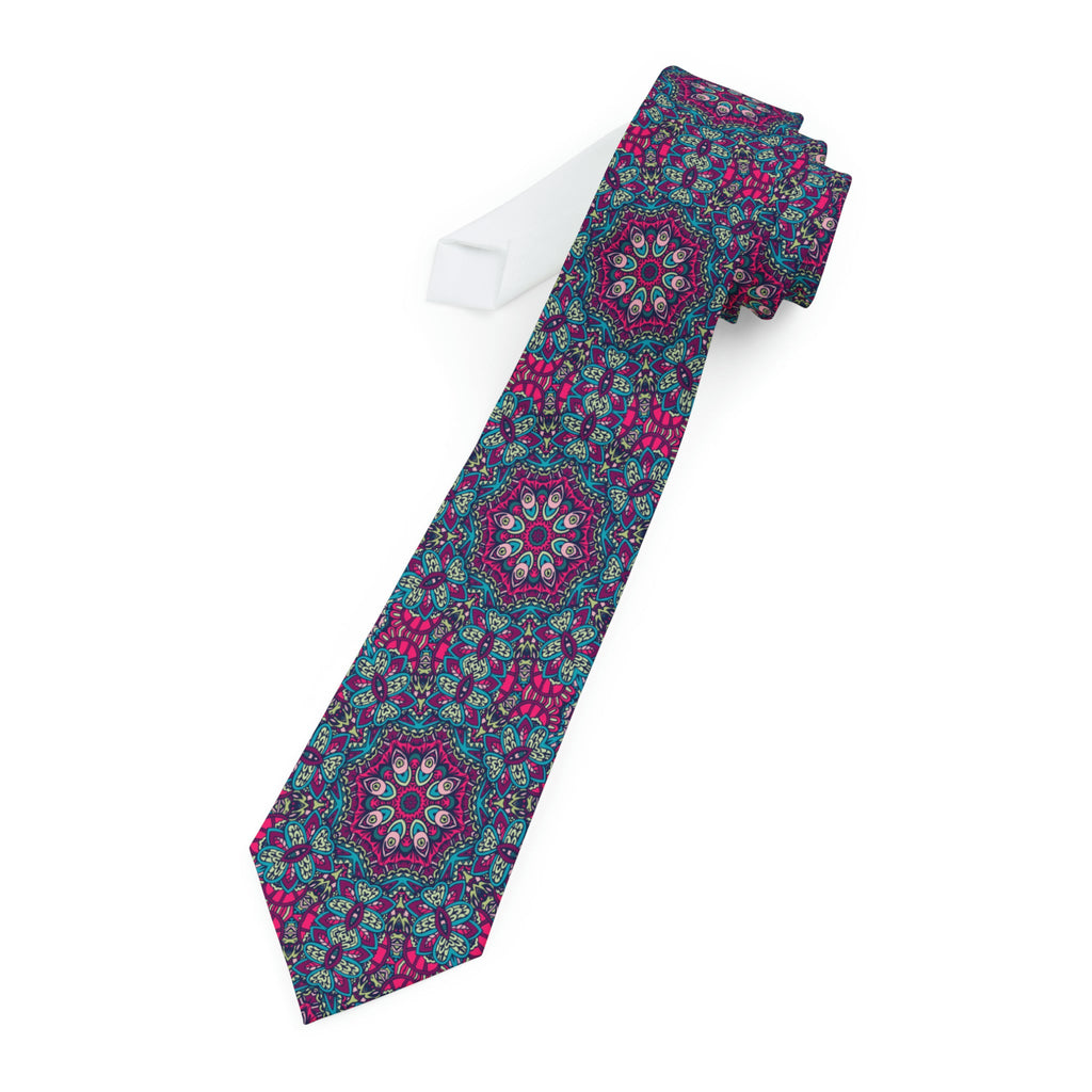 "DirkyThreadz Kaleidoscope Necktie - Vibrant Geometric Pattern for Bold Elegance"