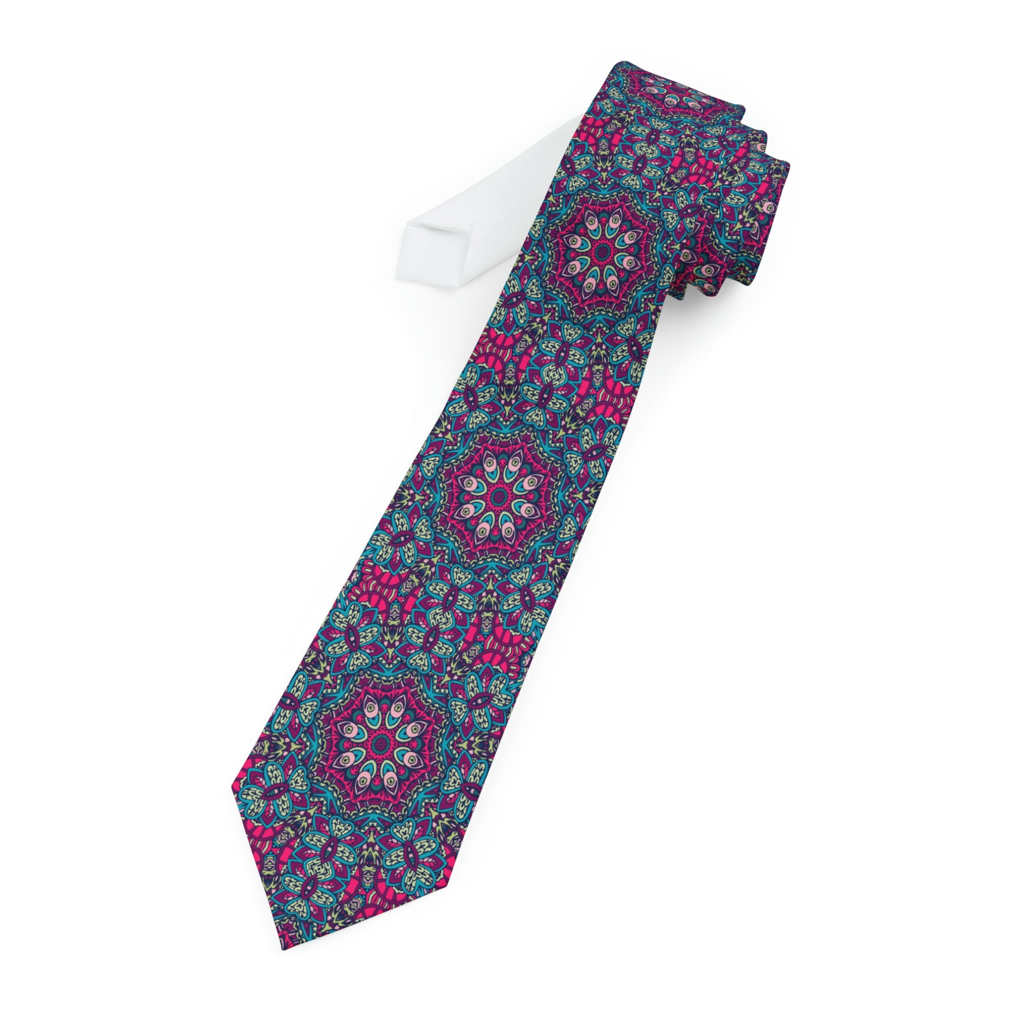 "DirkyThreadz Kaleidoscope Necktie - Vibrant Geometric Pattern for Bold Elegance"