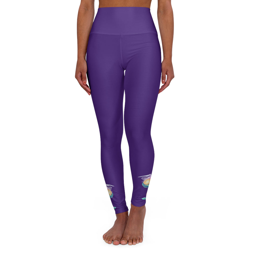 BioSlate | FlowPearl | Purple High-Waist Yoga Leggings