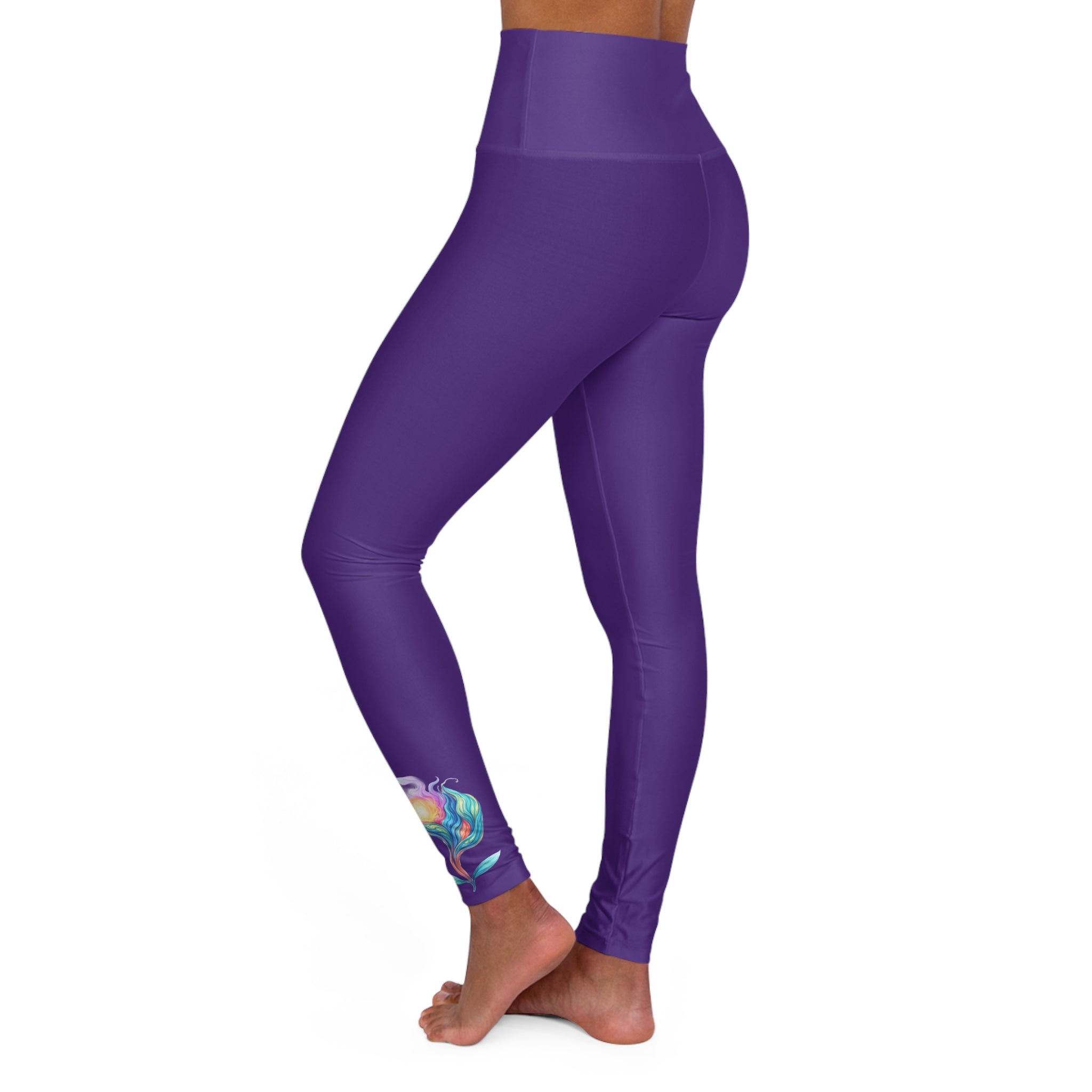 BioSlate | FlowPearl | Purple High-Waist Yoga Leggings