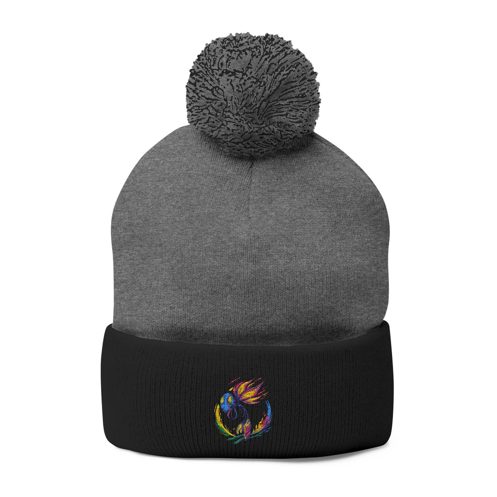 BioSlate | SkiBloom Logo | Embroidered Pom-Pom Knit Cap