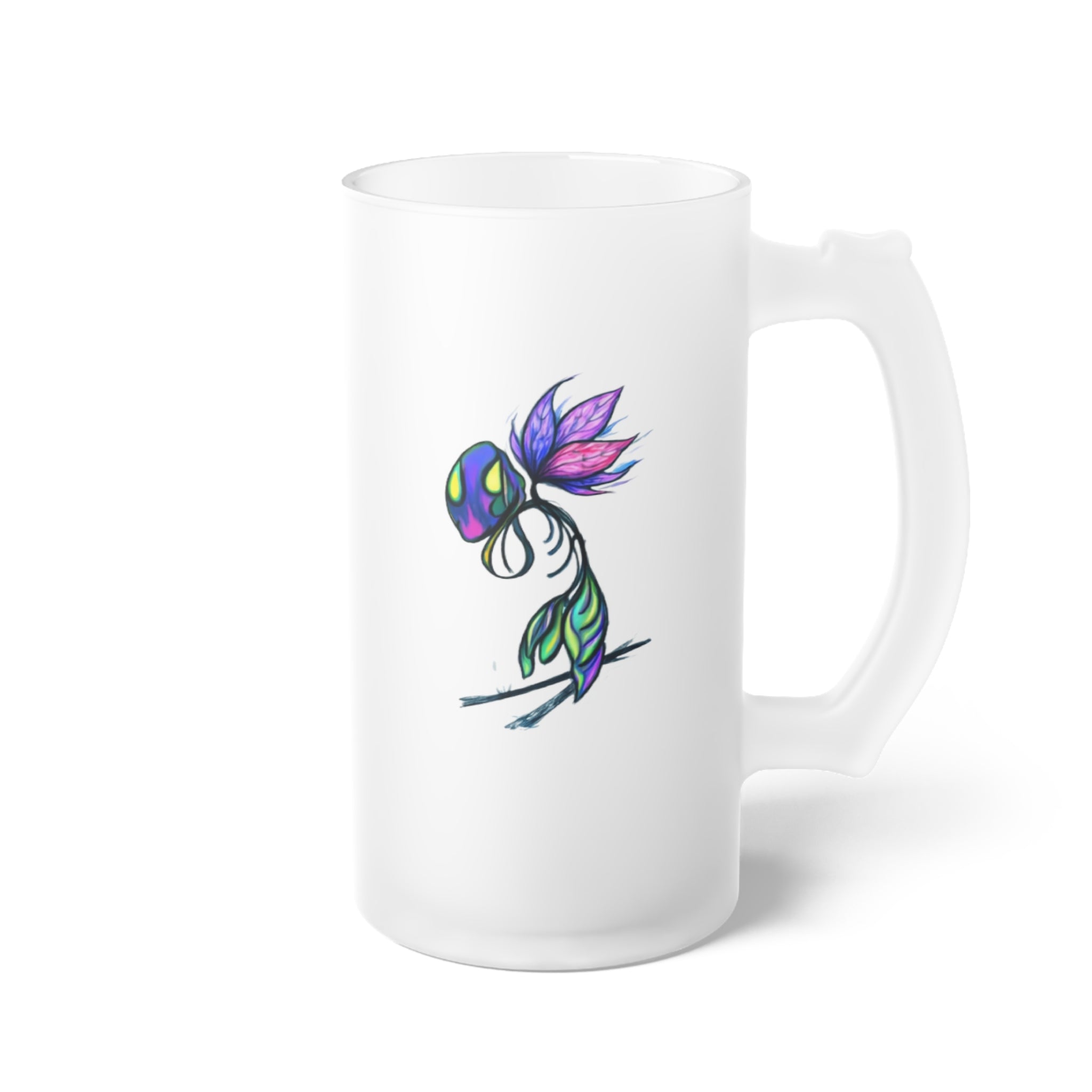 BioSlate | SkiBloom | PlumTaffy | Frosted Glass Beer Mug