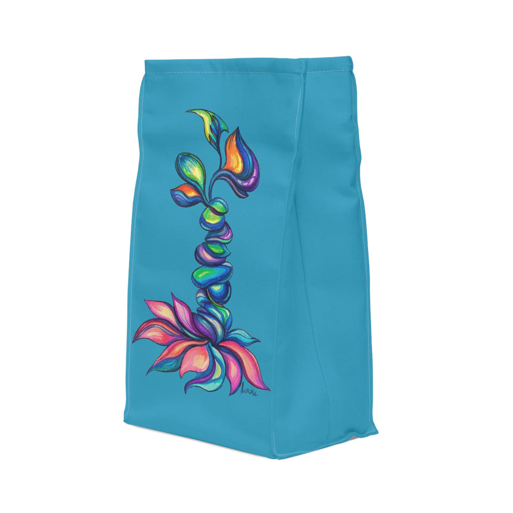 BioSlate | FlowPoem | Va Two | Turquoise | Insulated Lunch Bag