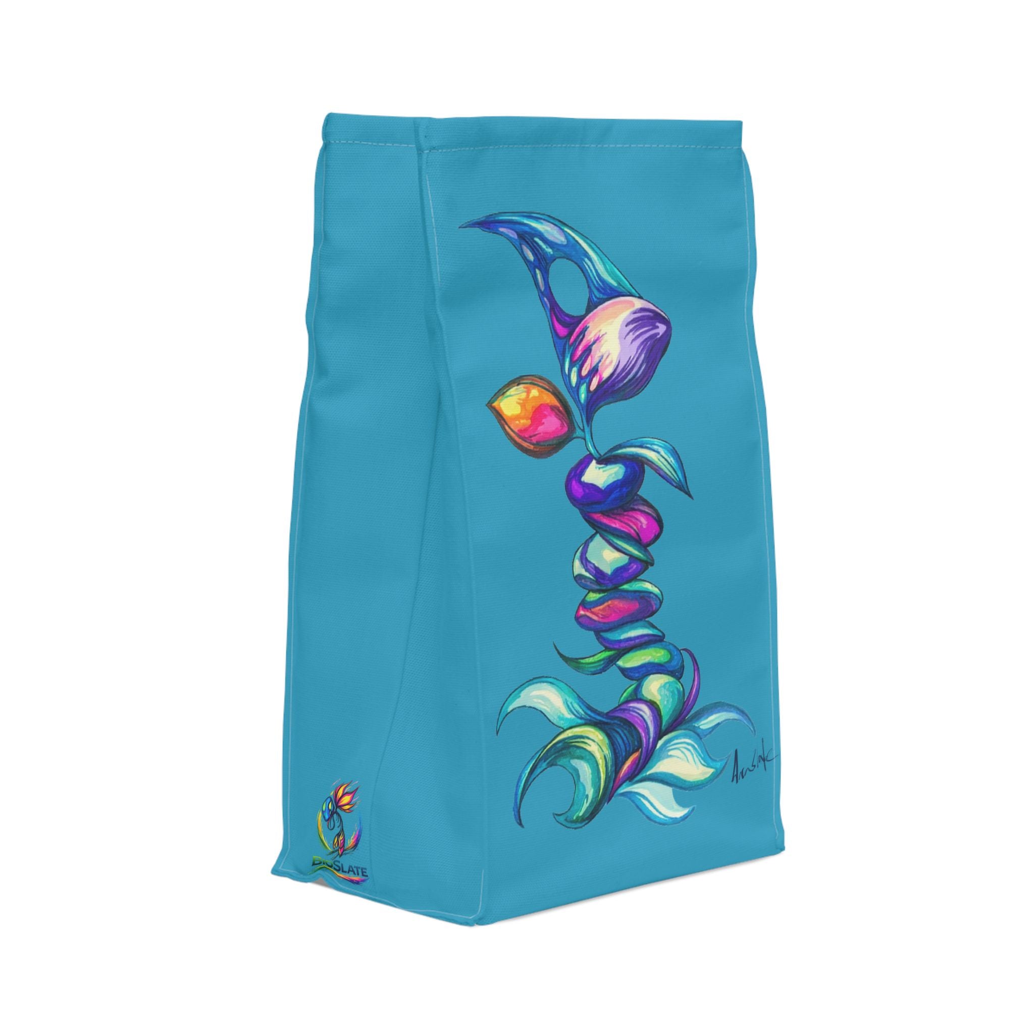 BioSlate | FlowPoem | Va One | Turquoise | Insulated Lunch Bag