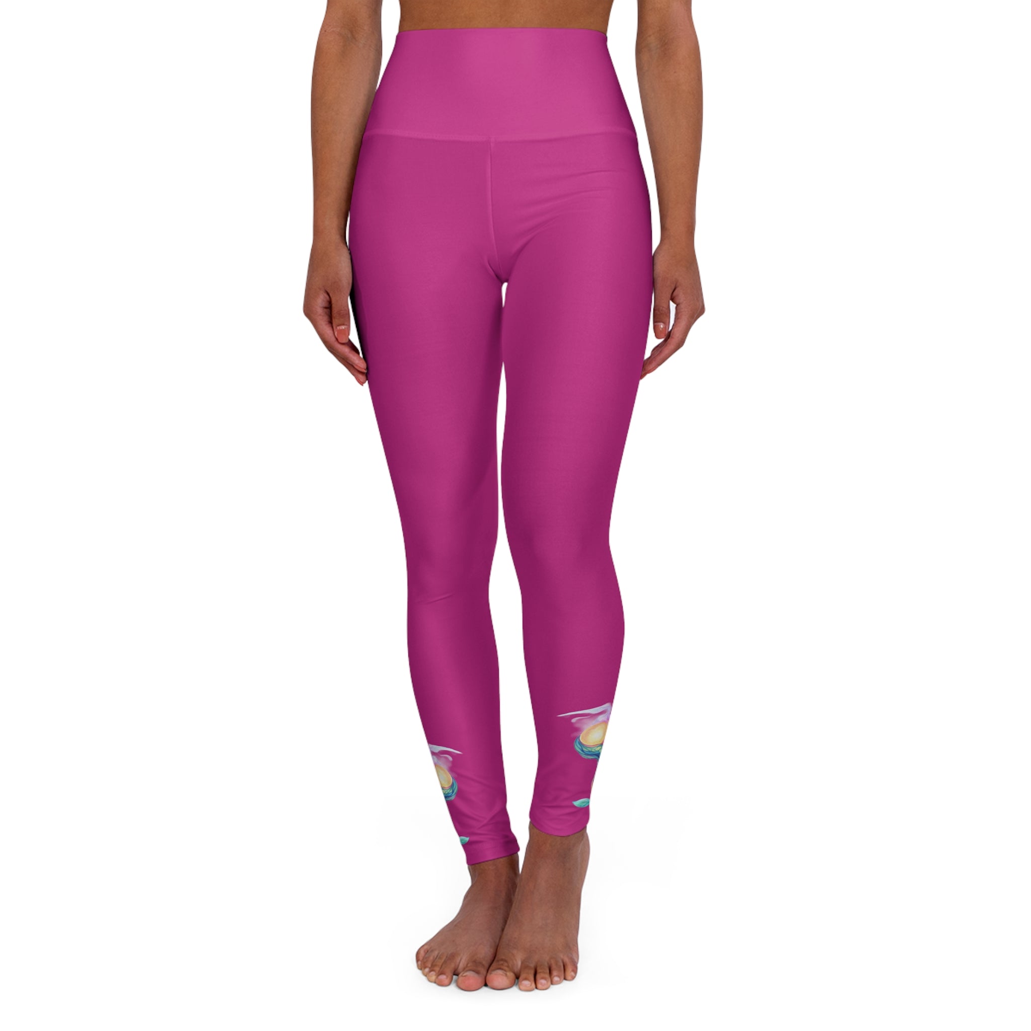 BioSlate | FlowPearl | Pink High-Waist Yoga Leggings