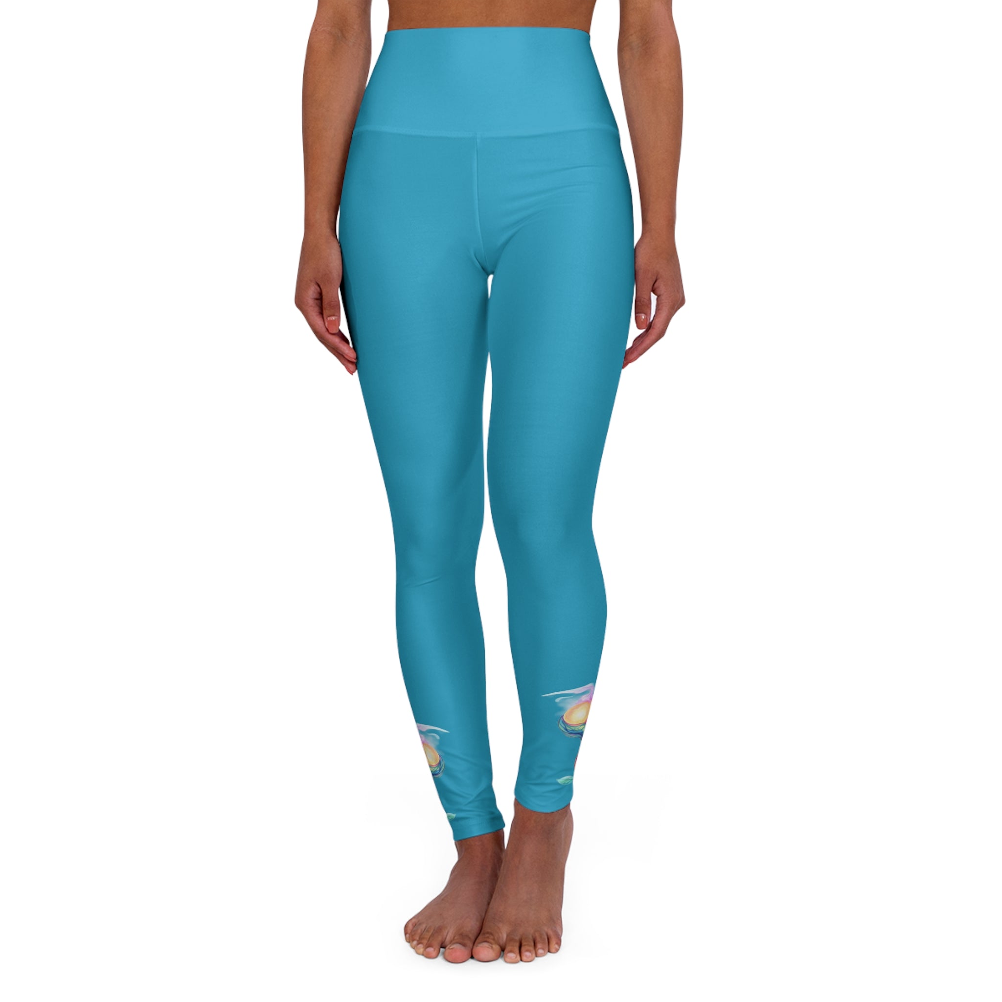 BioSlate | FlowPearl | Turquoise High-Waist Yoga Leggings