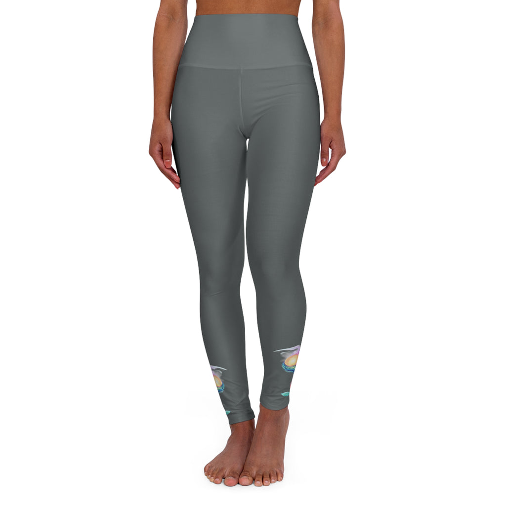 BioSlate | FlowPearl | Dark Gray High-Waist Yoga Leggings