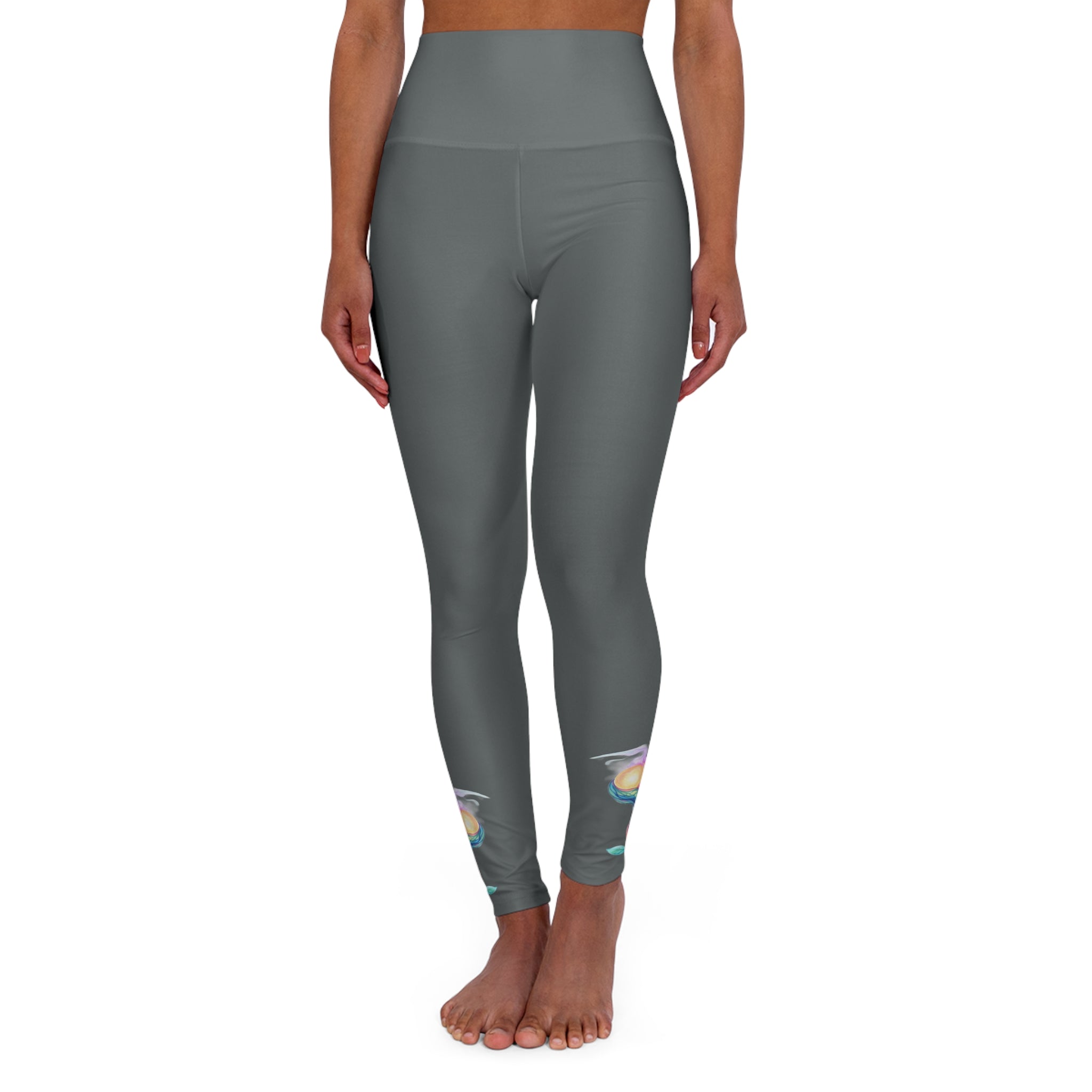 BioSlate | FlowPearl | Dark Gray High-Waist Yoga Leggings
