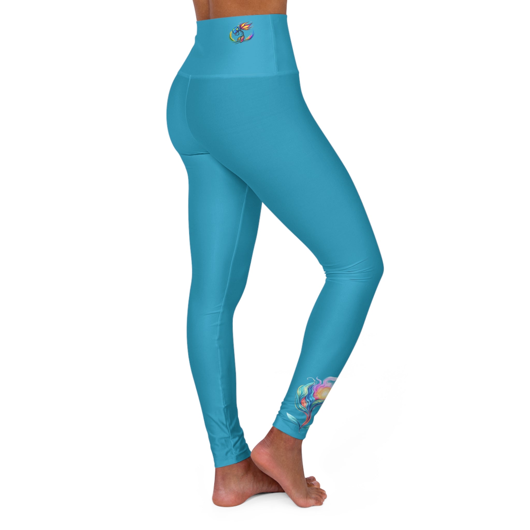 BioSlate | FlowPearl | Turquoise High-Waist Yoga Leggings