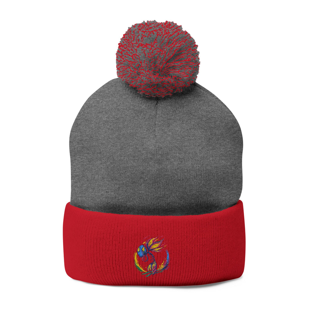 BioSlate | SkiBloom Logo | Embroidered Pom-Pom Knit Cap