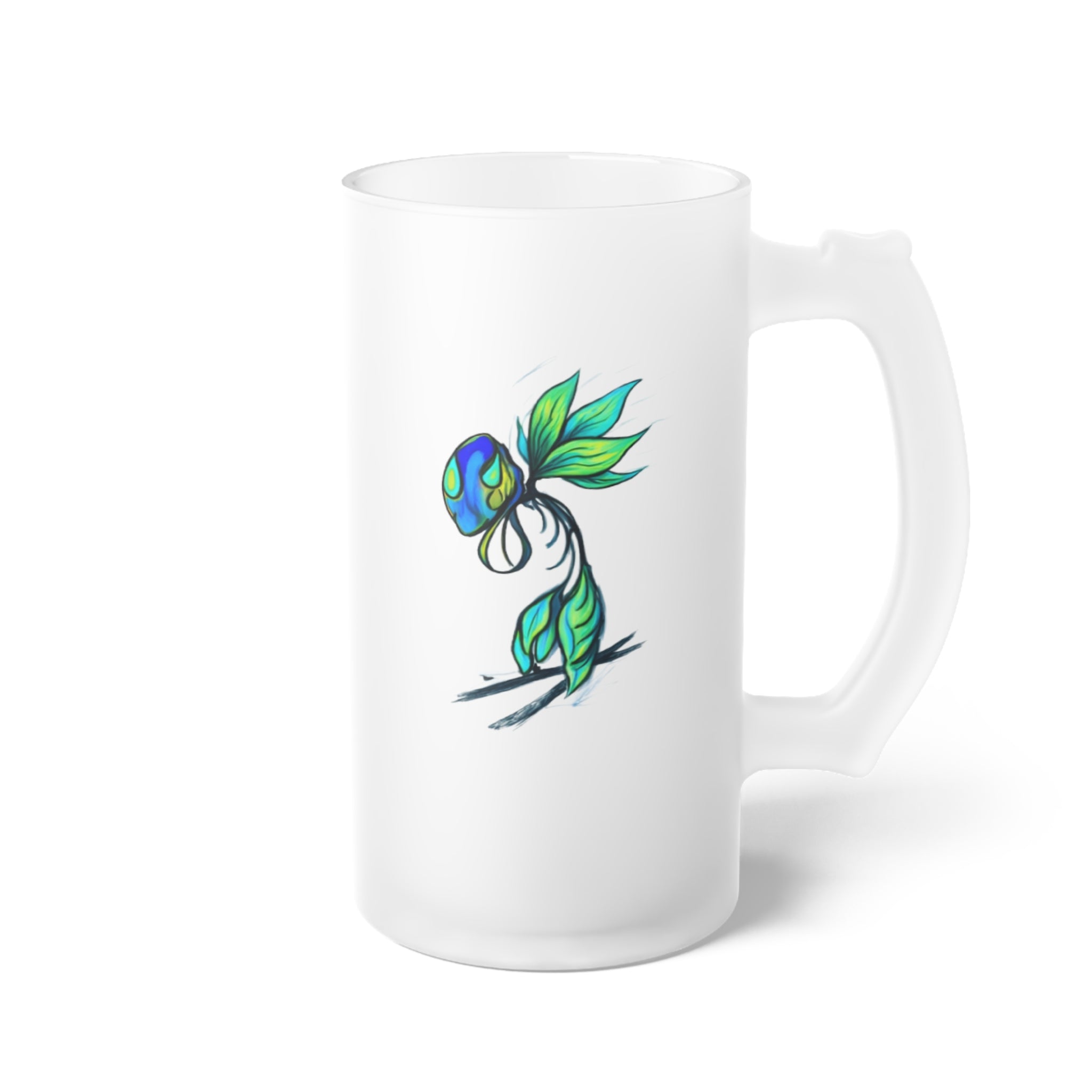 BioSlate | SkiBloom | BlueLime | Frosted Glass Beer Mug
