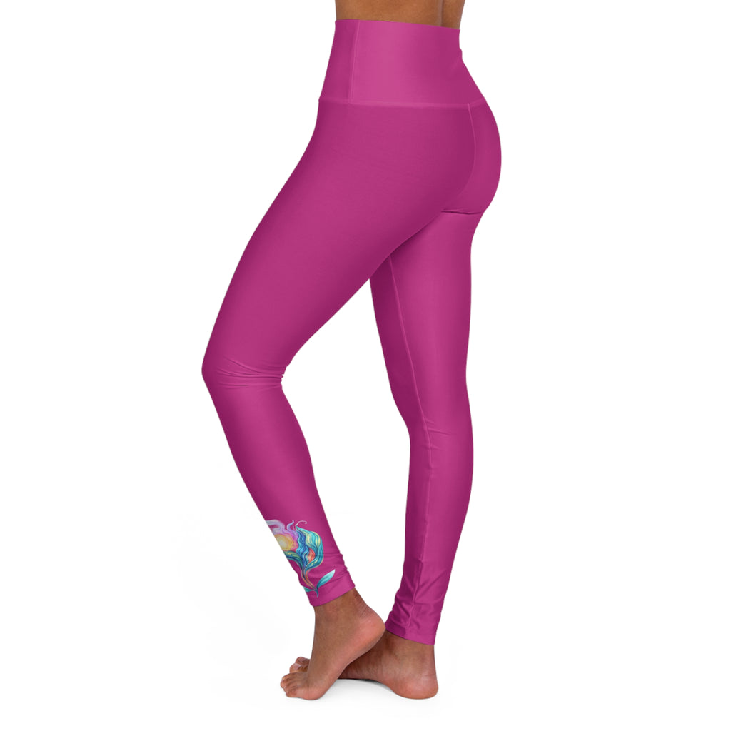 BioSlate | FlowPearl | Pink High-Waist Yoga Leggings