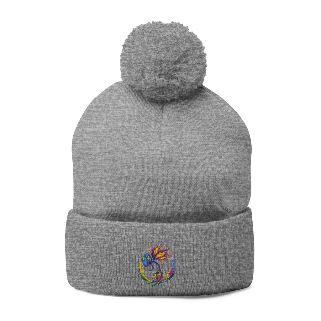 BioSlate | SkiBloom Logo | Embroidered Pom-Pom Knit Cap