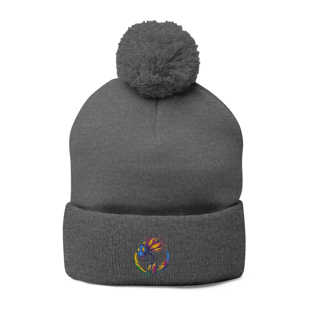 BioSlate | SkiBloom Logo | Embroidered Pom-Pom Knit Cap