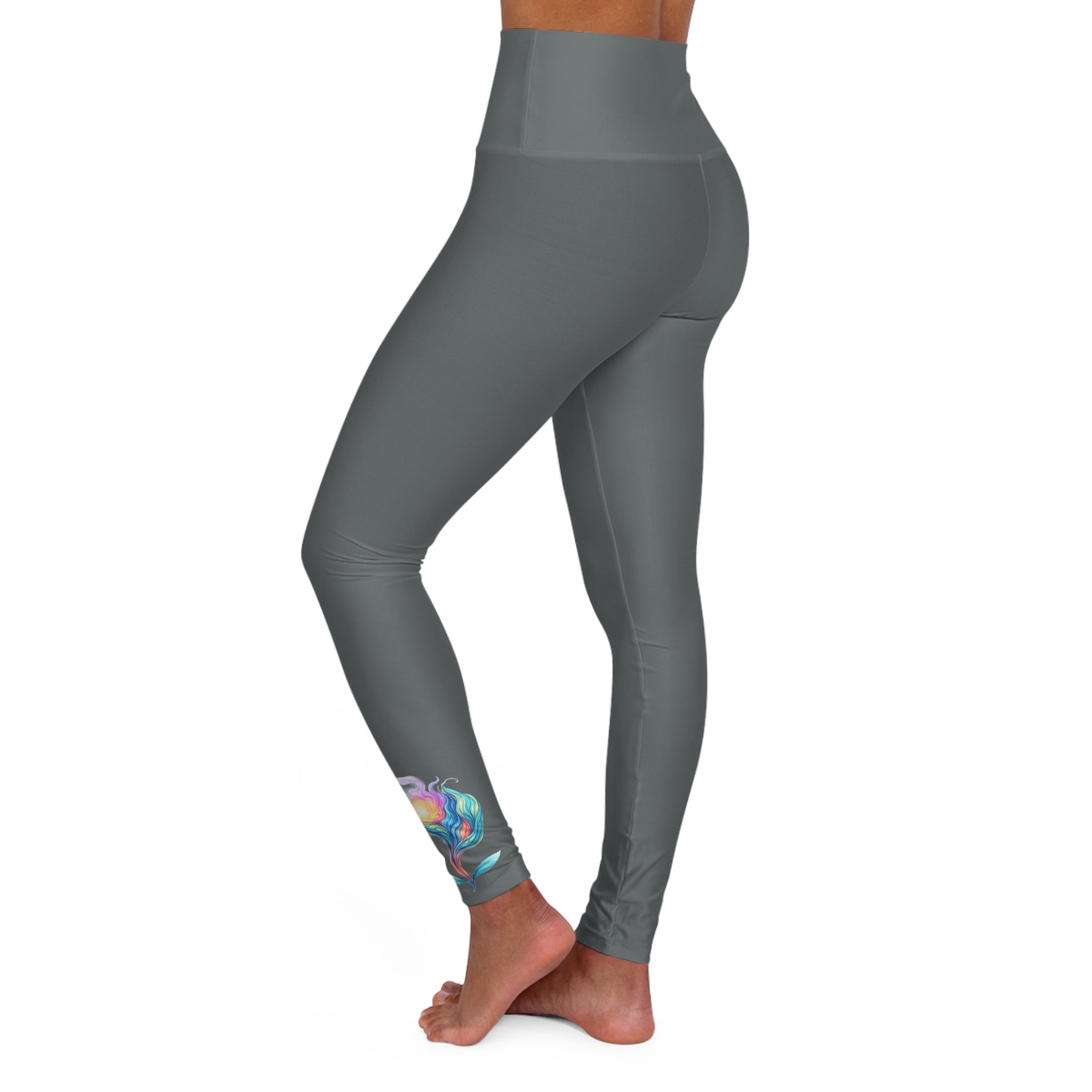 BioSlate | FlowPearl | Dark Gray High-Waist Yoga Leggings