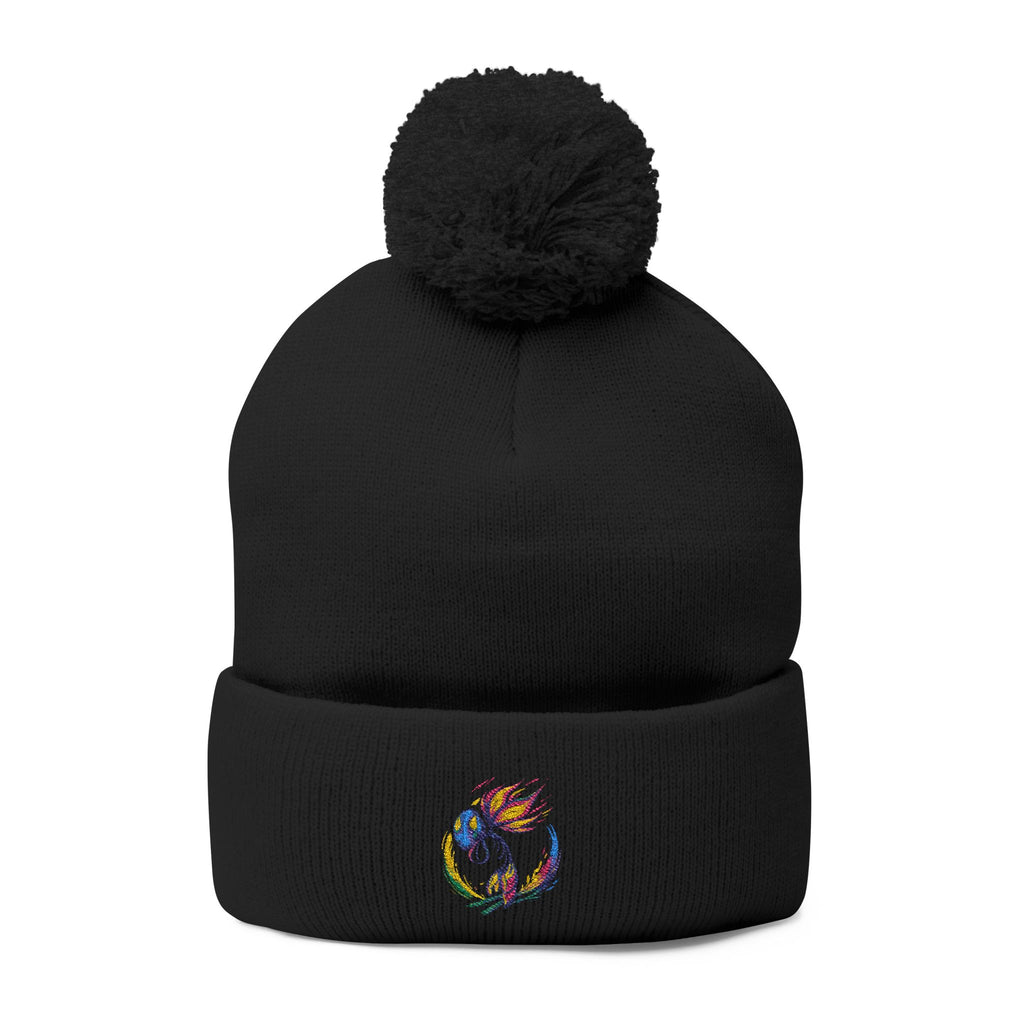 BioSlate | SkiBloom Logo | Embroidered Pom-Pom Knit Cap