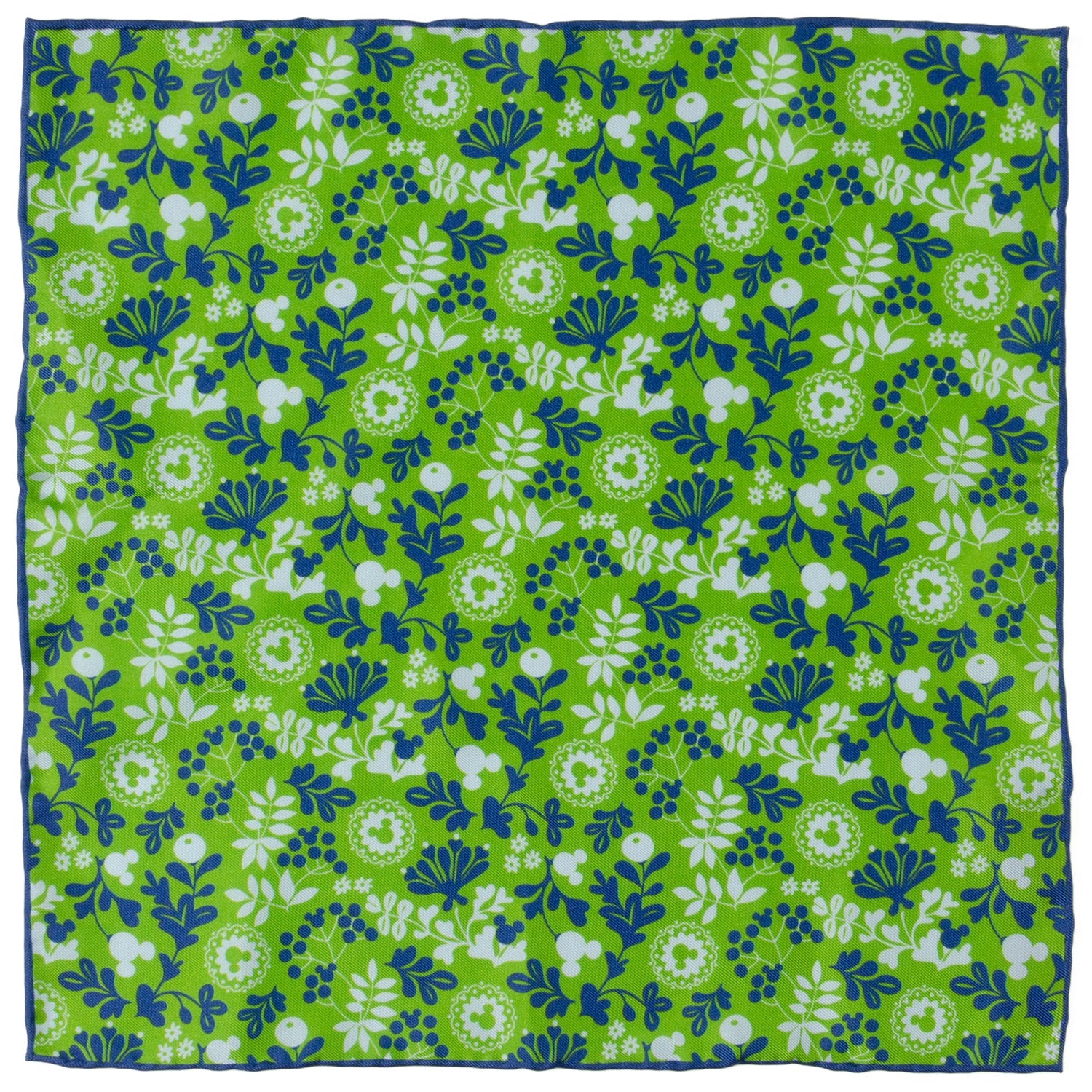 Disney Mickey Mouse Floral Green Pocket Square