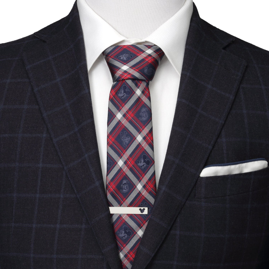 Disney Mickey and Friends Navy Plaid Men's Tie