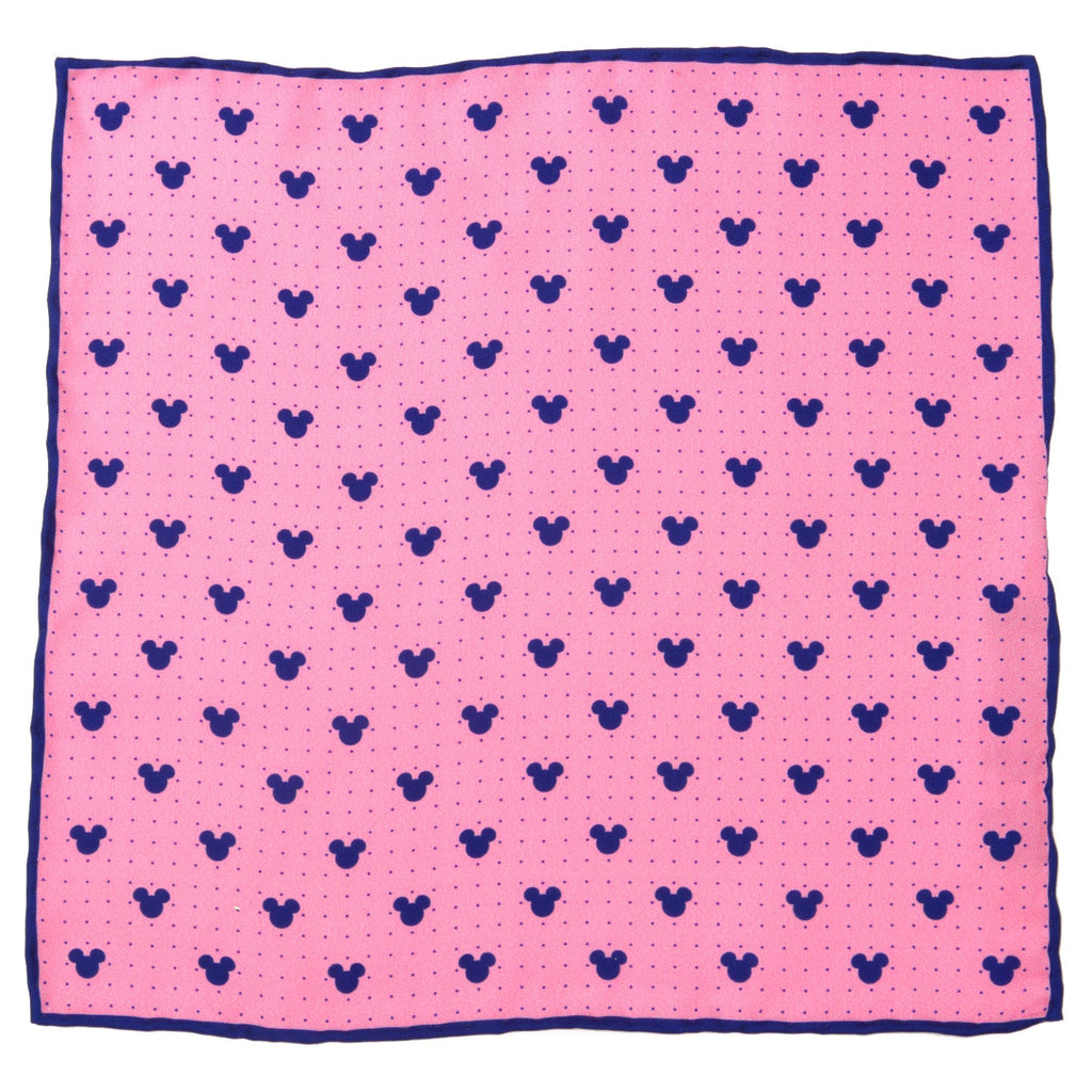 Disney Mickey Mouse Dot Pink Tie and Pocket Square Gift Set