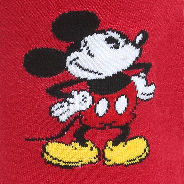 Disney Mickey Mouse Pie-Eyed Red Sock and Mickey Blue Lapel Pin Gift Set