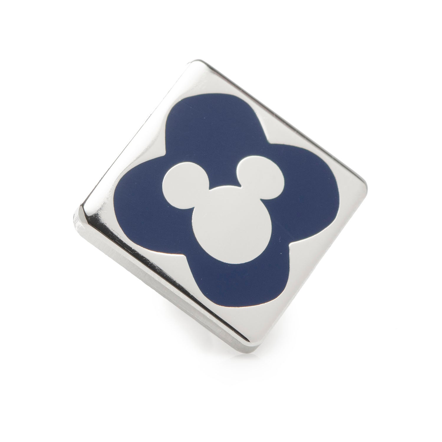 Disney Mickey Mouse Silhouette Chevron Sock and Mickey Blue Lapel Pin Gift Set