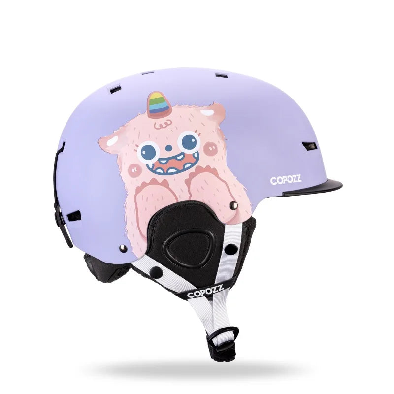 Kids Ski Helmet  Cartoons  Integrally Molded  Safety