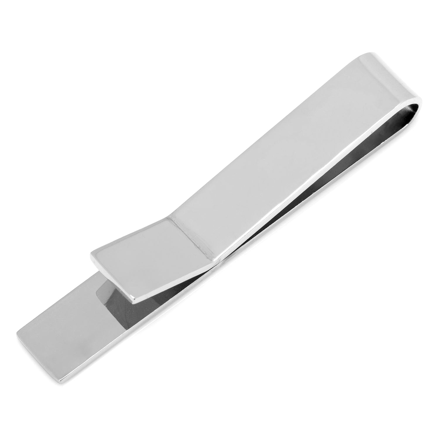 Stainless Steel Beveled Square Engravable Cufflinks and Tie Bar Gift Set