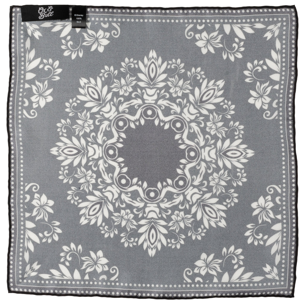 Black/White Men's Silk Pocket Square