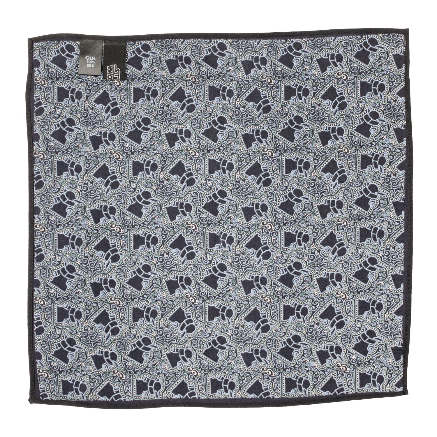 Star Wars Grogu Outline Navy Blue Pocket Square