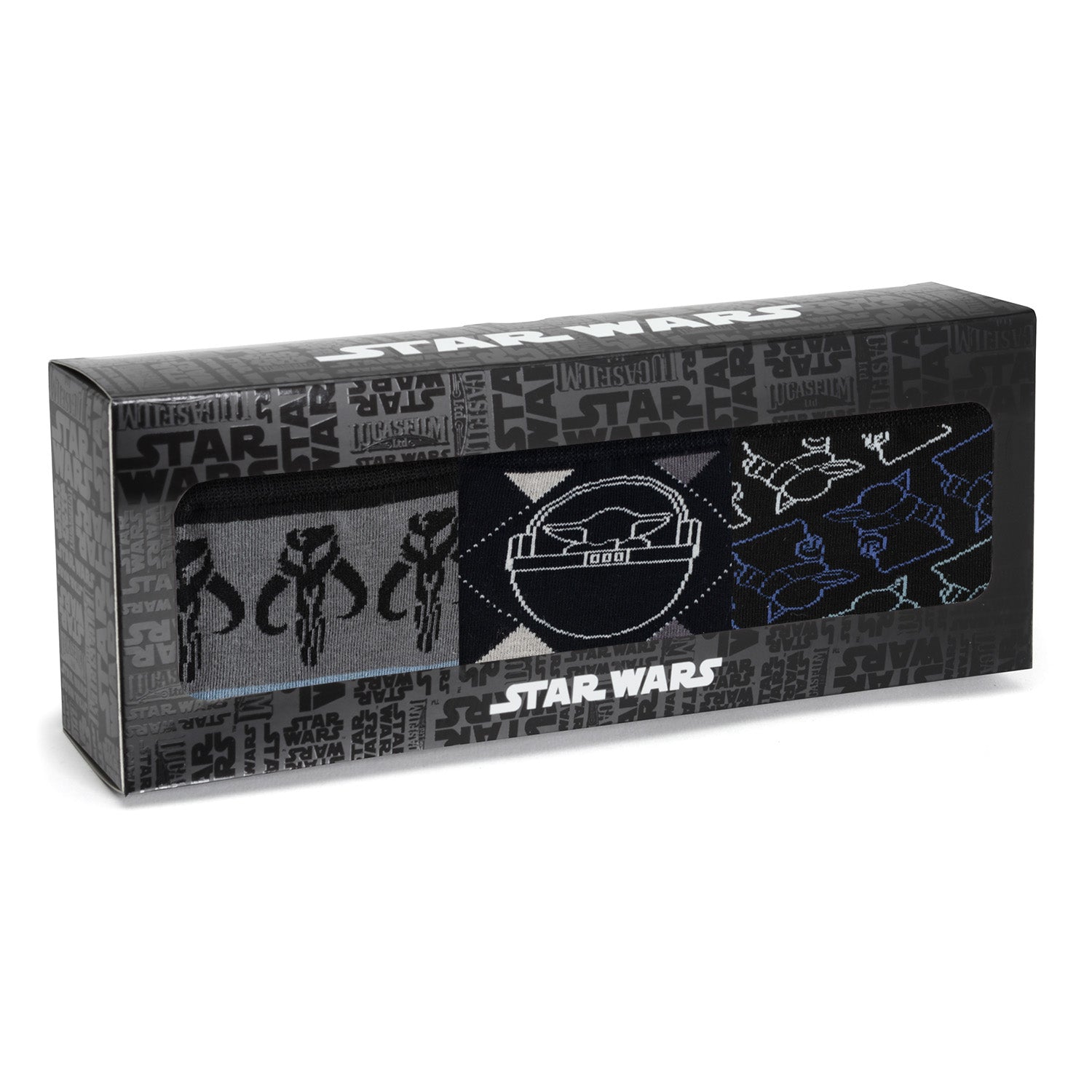 Star Wars Mandalorian 3-Pack Dress Sock and Mythosaur Lapel Pin Gift Set