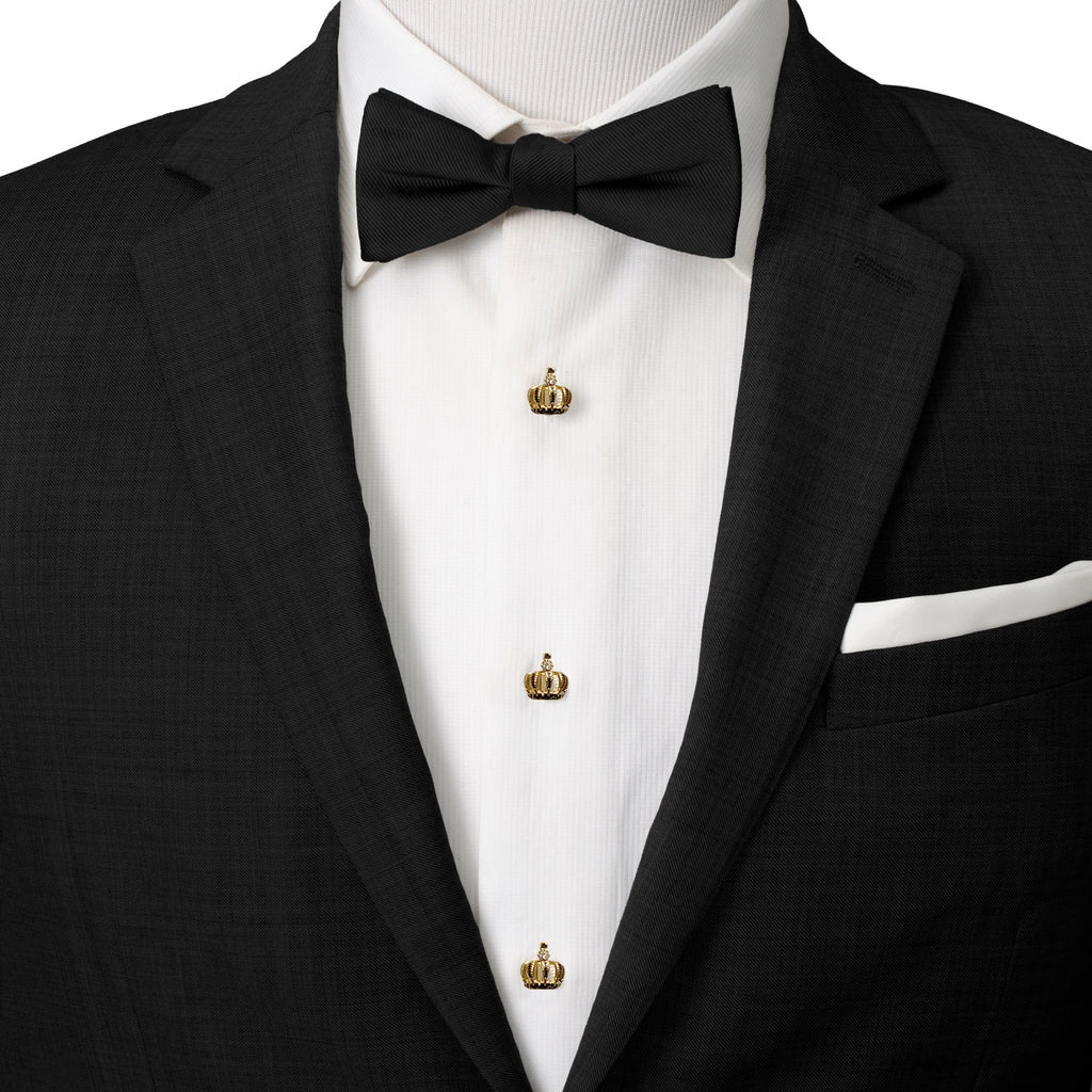 VDP 3D Crown Royal Gold Stainless Studs